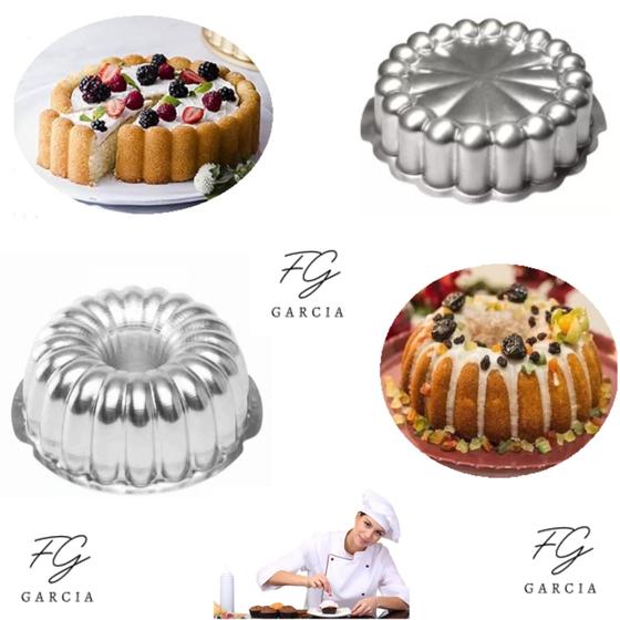 Imagem de Kit De 1 Forma Charlotte Para Bolo Nórdico Nordic Cake + 1 Forma Gomada Suíça Alta Decorada