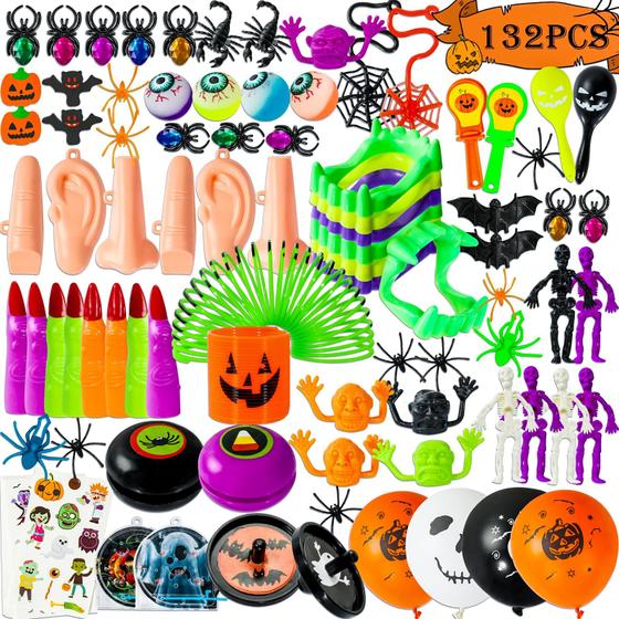 Imagem de Kit de 132 Brinquedos para Festa de Halloween Max Fun - Diversão Garantida para Crianças