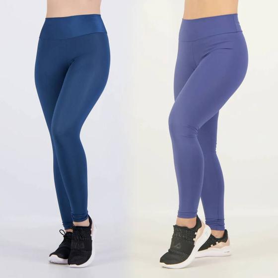 Imagem de Kit de 2 Calças Leggins Area Feminina Azul e Petróleo