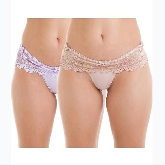 Imagem de Kit de 2 Calcinhas com Renda BR Lingerie 014 Fio Dental