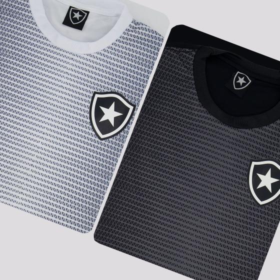 Imagem de Kit de 2 Camisas Botafogo Gradiente Branca e Preta