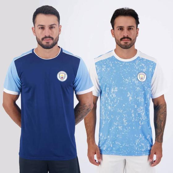 Imagem de Kit de 2 Camisas Manchester City Azul e Marinho