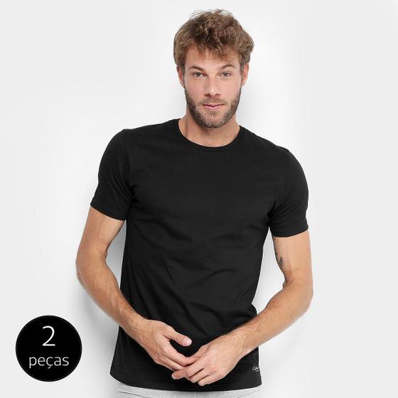Imagem de Kit de 2 Camisetas Calvin Klein Básicas Masculina