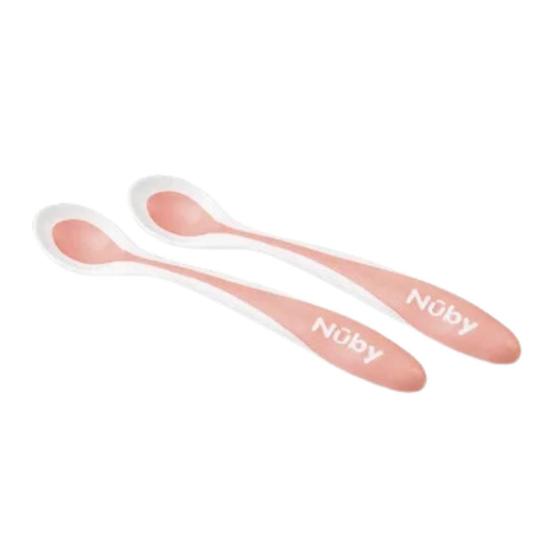 Imagem de Kit De 2 Colheres Nuby Sensíveis À Temperatura Muda De Cor Termossensíveis