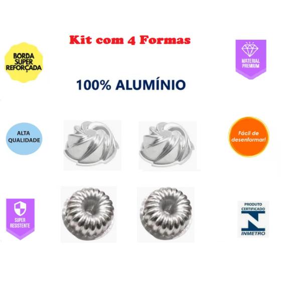 Imagem de Kit de 2 Forma Vulcão e 2 Forma Gomada Suíça Para Bolo Decorado