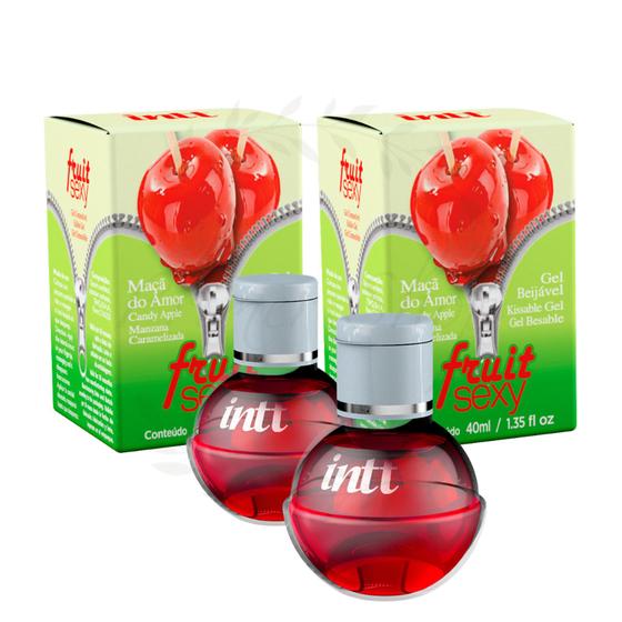 Imagem de Kit de 2 Fruit Sexy Gel Beijável Comestível Para Massagem Sexshop Sabores