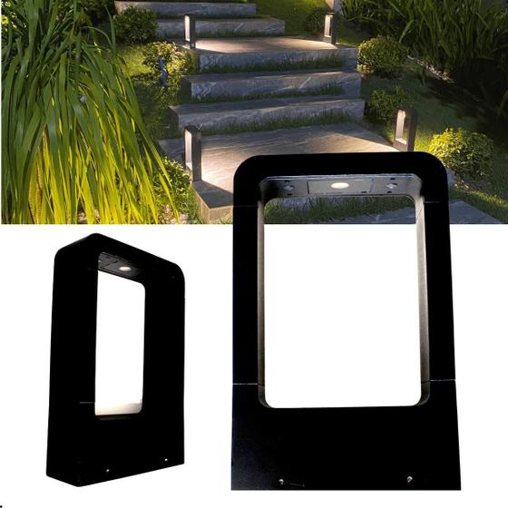 Kit de 2 Luminárias Balizadores Retangular para Jardim e Area Externas Piso Led Integrado