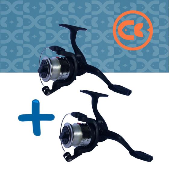 Imagem de Kit de 2 Molinetes De Pesca Ultra Light Taue Sy200 Prata - 3 Rolamentos Com Linha