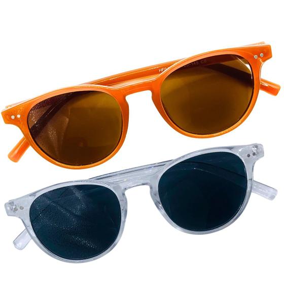 Imagem de  Kit de 2 Óculos Solares Redondo Unissex Casual Com Proteção Uv400 Life Style Premium Joachim