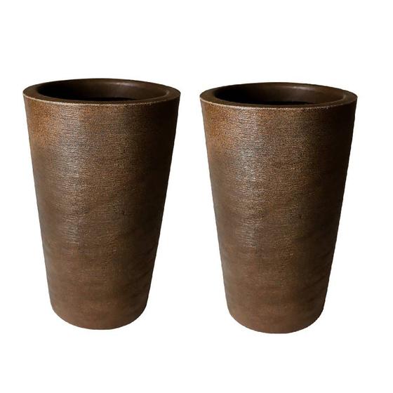 Imagem de Kit de 2 vasos coluna para planta grafiato de Polietileno para Decoração de Jardim e casa 50x34