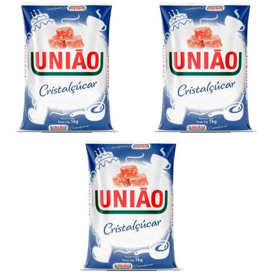 Imagem de Kit de 3 Açúcares Cristal União 1 kg