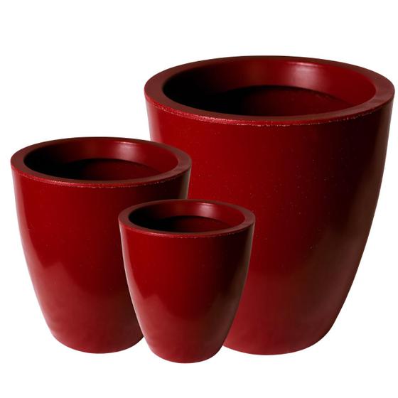 Imagem de Kit de 3 coluna para planta decorativo liso polido de luxo em polietileno para decoração de jardim e casa de luxo