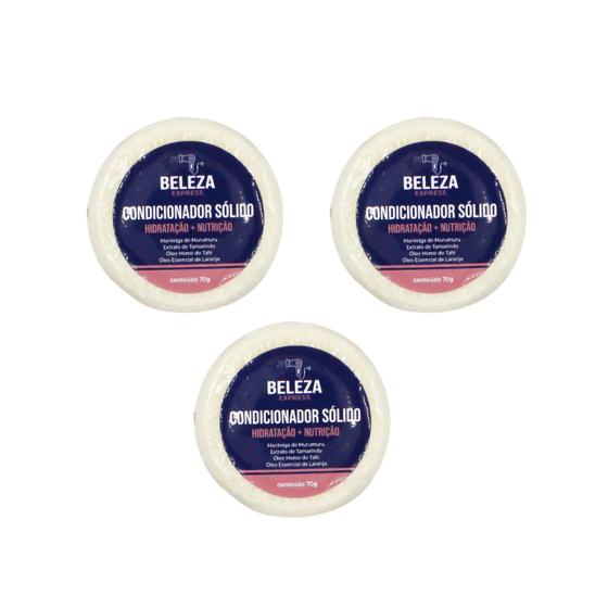 Imagem de Kit de 3 condicionadores sólidos Beleza Express