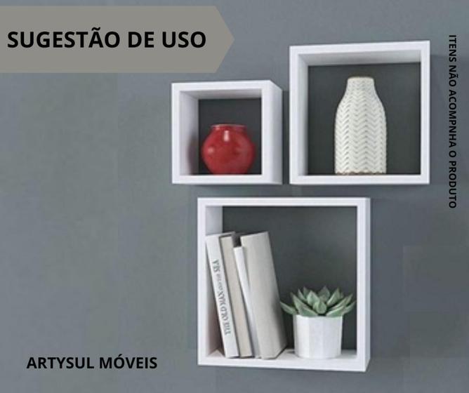 Imagem de kit de 3 Nichos Decorativos na Cor Branco