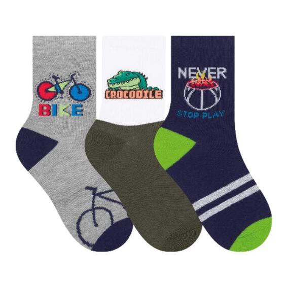 Imagem de Kit de 3 pares de meias infantil masculina Selene