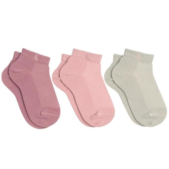 Imagem de Kit De 3 Pares Meia Lupo Sport Kids Cano Curto Infantil Algodão Cores Básicas Para Menino E Menina