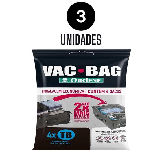 Imagem de Kit de 3 Saco A Vácuo Vac Bag Trip 60 X 40 Cm Com 4UN Ordene