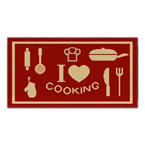 Imagem de Kit De 3 Tapetes Para Cozinha Sisal Cook Vermelho - Sonho