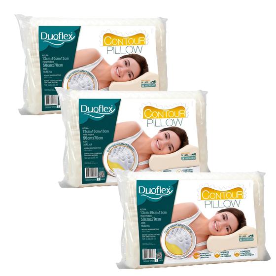 Imagem de Kit de 3 Travesseiros Contour Pillow - Duoflex