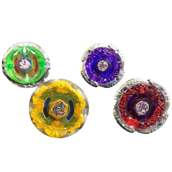 Imagem de Kit de 4 Beyblades Tornado Extreme Top System XT5 com Luzes e Lançadores