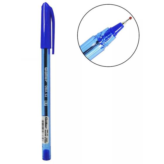 Imagem de Kit de 4 canetas esferográficas azul material escolar e de escritório básico