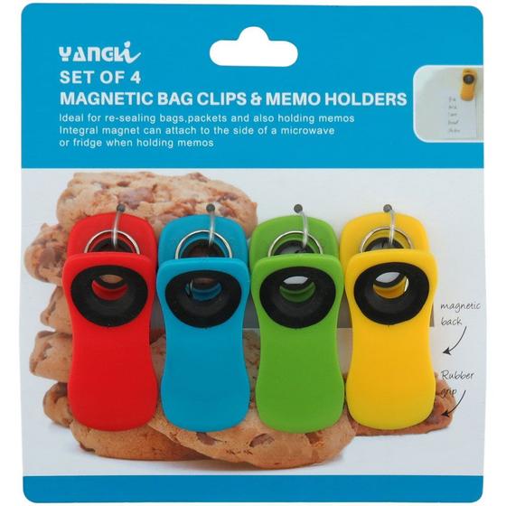 Imagem de Kit de 4 Clips Prendedor Fecha Veda Embalagens Lacre Com imã
