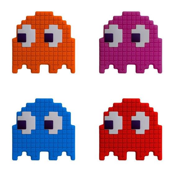 Imagem de Kit de 4 Luminárias Fantasma Pac-Man Usare Fantasminha Pacman Jogo Game Geek Retrô Clássico