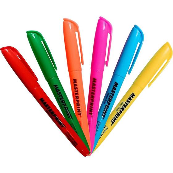 Kit de 6 Canetas Marca Texto Neon Masterprint Diversas Cores Menor preço em Kit de 6 Canetas Marca Texto Neon Masterprint Diversas Cores