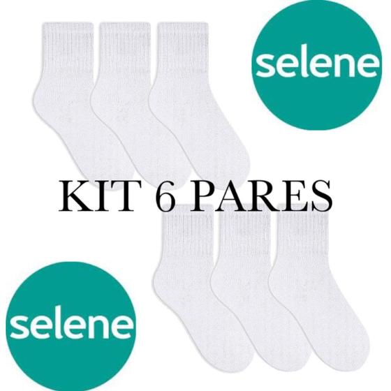 Imagem de Kit de 6 pares meia esportiva masculina selene algodão