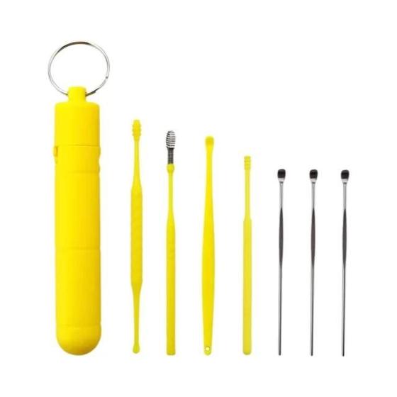 Imagem de Kit de 7 Limpadores de Ouvido com Earpick de Aço Inoxidável e ABS