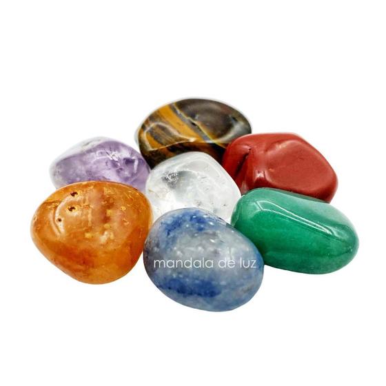 Imagem de Kit de 7 Pedras Chakras Chacras 100% Naturais Cristais Pequenos Pedra e Cristal Natural
