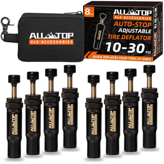 Imagem de Kit de 8 Válvulas Deflatoras de Pneu ALL-TOP - Ajustáveis com Parada Automática