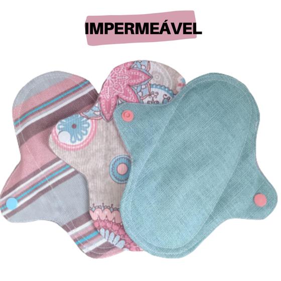 Imagem de Kit de absorventes de pano ecológicos menstrual 100% algodão