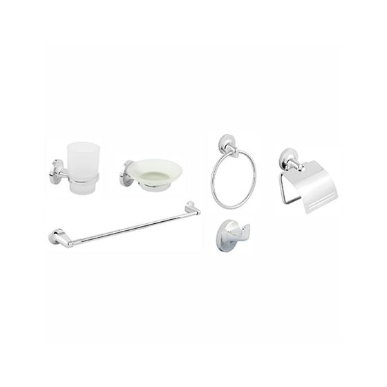 Imagem de Kit De Acessórios Luxo 6 Peças para Banheiro Em Aço Inox