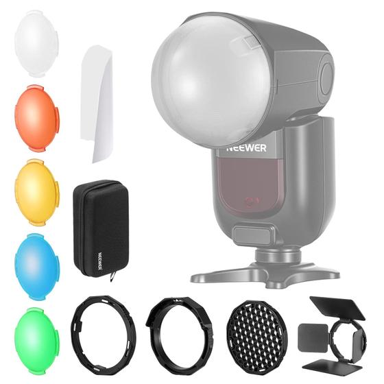 Imagem de Kit de Acessórios Neewer Round Head para Flash Speedlite Z2 e Z1