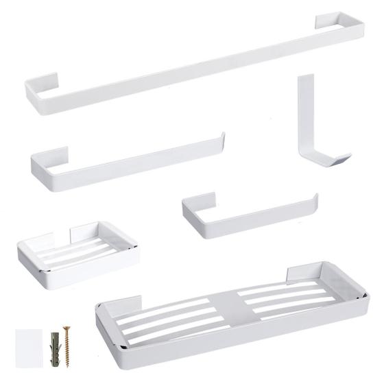 Kit De Acessórios Para Banheiro Branco 6 Peças Linha Stander Menor preço em Kit De Acessórios Para Banheiro Branco 6 Peças Linha Stander