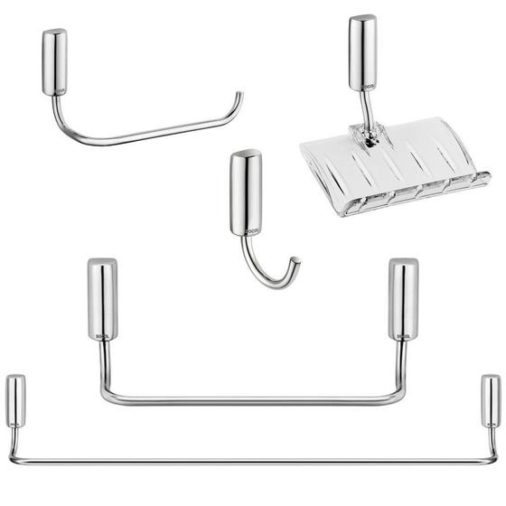 Kit de Acessórios Para Banheiro Idea com 5 Peças ABS Cromado Docol Menor preço em Kit de Acessórios Para Banheiro Idea com 5 Peças ABS Cromado Docol