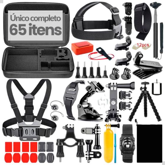 Imagem de Kit de Acessórios Suportes Para Fixação Compatível Com Câmera Hero Max Black Completo e Seguro Versátil