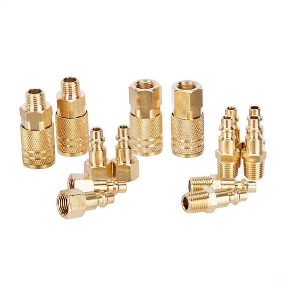 Imagem de Kit de Acopladores e Plugues de Ar Amazon Basics (1/4" NPT) - 14 Peças