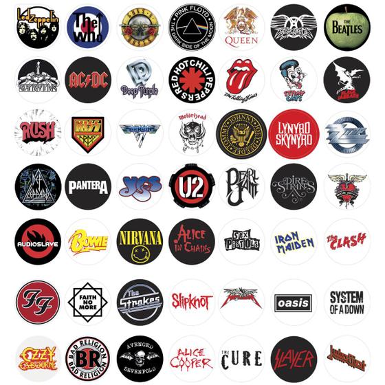 Imagem de Kit De Adesivos Bandas De Rock 49 Peças