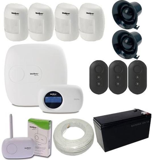 Kit de Alarme Intelbras 1 Central AMT 2010 Com Discadora + 4 Sensores