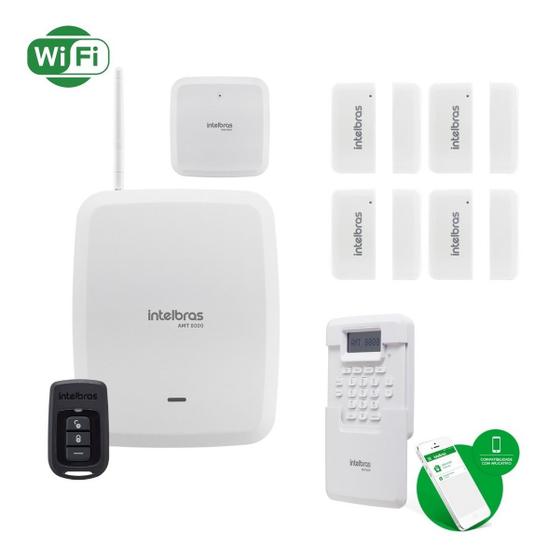 Imagem de Kit De Alarme Potente Amt 8000 Central S/ Fio E Wi-fi