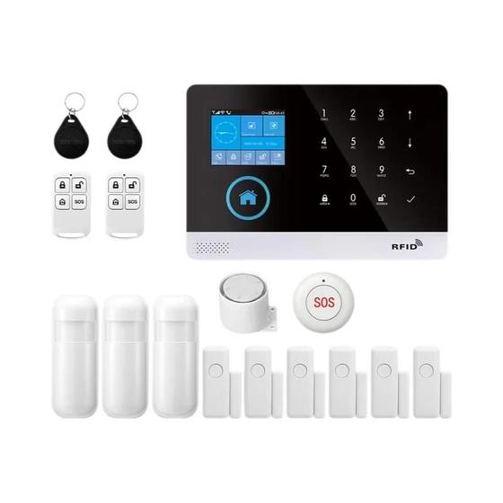 Imagem de Kit de Alarme Residencial Inteligente Tuya WiFi - Sistema Sem Fio Smart