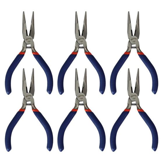Imagem de Kit De Alicates Miniatura Bico Reto Para Trabalhos Manuais Com 6 Peças