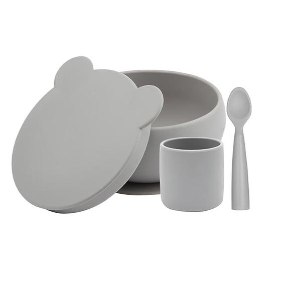 Imagem de Kit de Alimentação Silicone BLW Set1 Powder Grey - Minikoioi