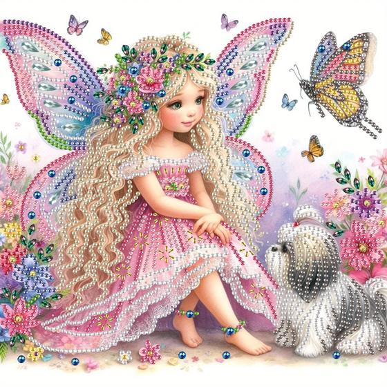 Imagem de Kit De Arte Com Diamantes 5D Em Formato Especial De Fada Floral DIY Amigável Para Iniciantes