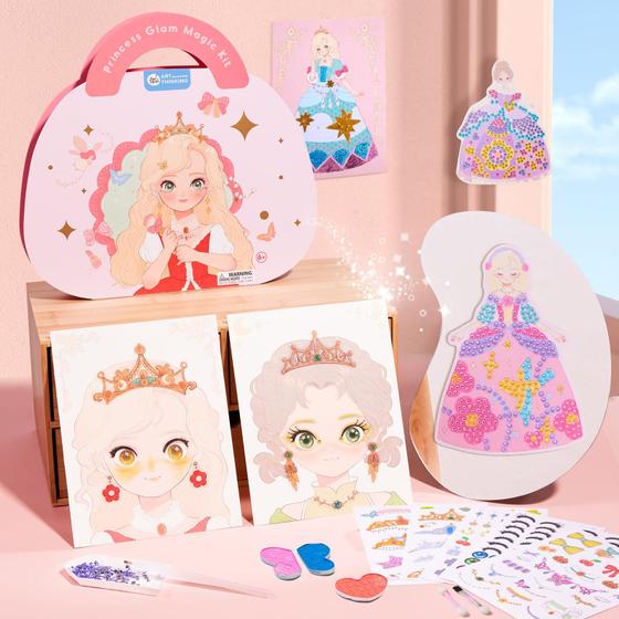 Imagem de Kit de artesanato Jar Melo 4 em 1 Princess Art com maquiagem e adesivos