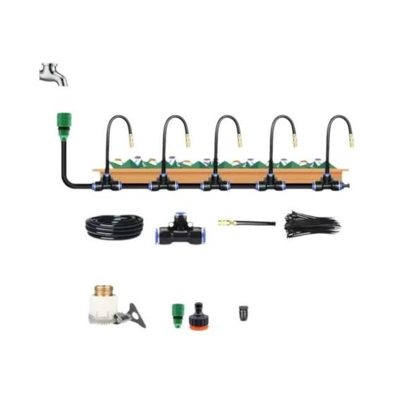 Imagem de Kit de Aspersão Automática para Jardim (5-20m) - Sistema de Rega com Bico de Cobre Giratório