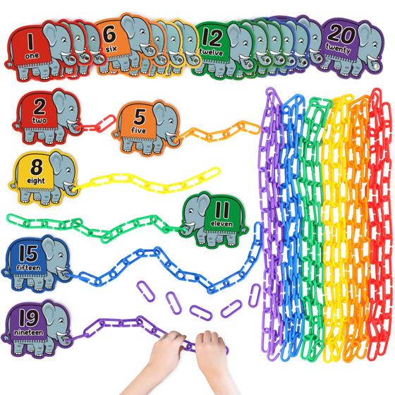 Imagem de Kit de atividades Aizweb C-Clips Hooks Plastic Chain Links 240 unidades