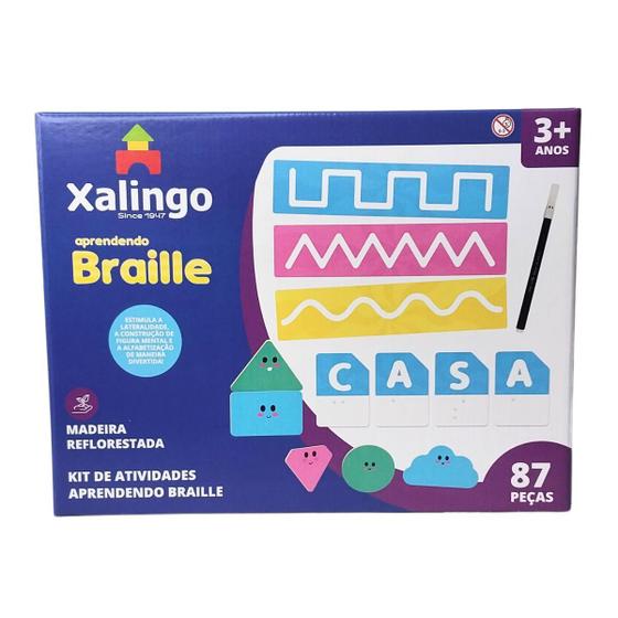Imagem de Kit de Atividades Aprendendo Braille Brinquedo Educativo Inclusivo - Xalingo - 3 anos
